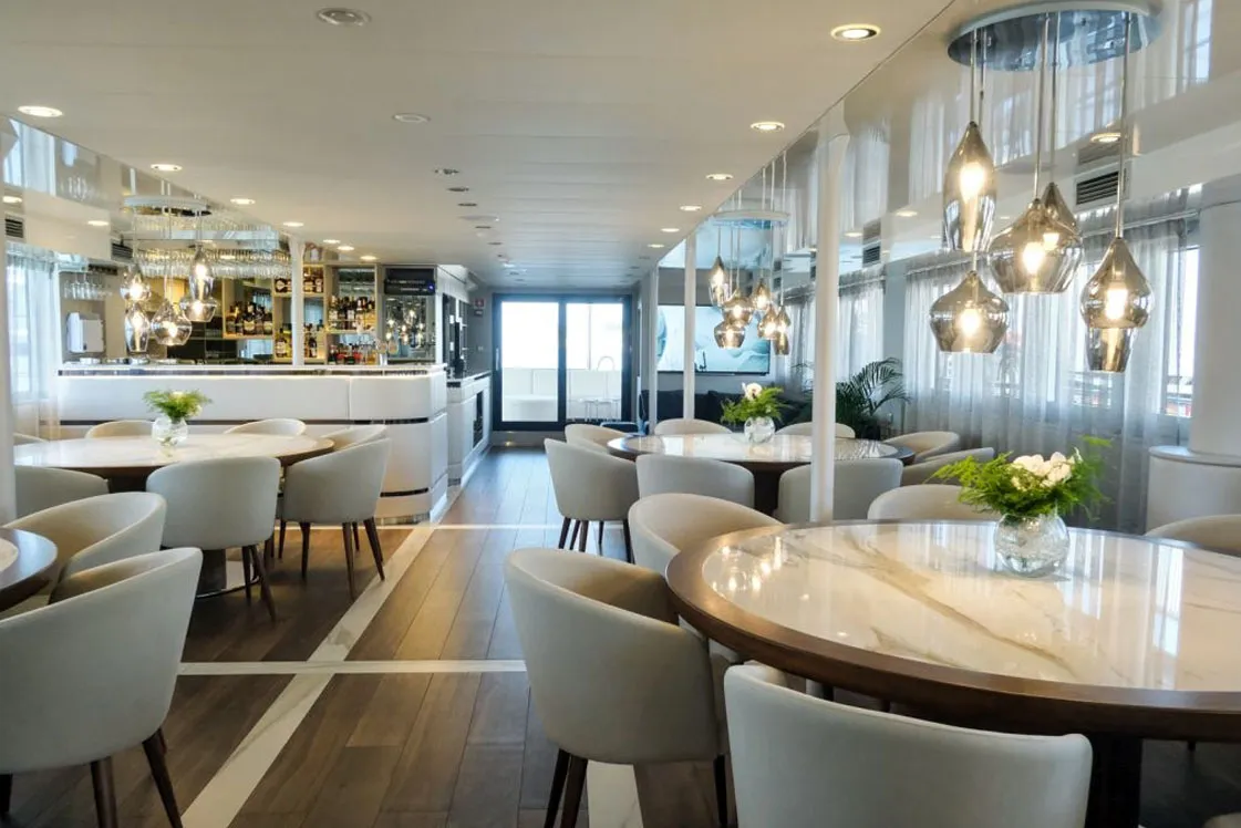 Superyacht dining room